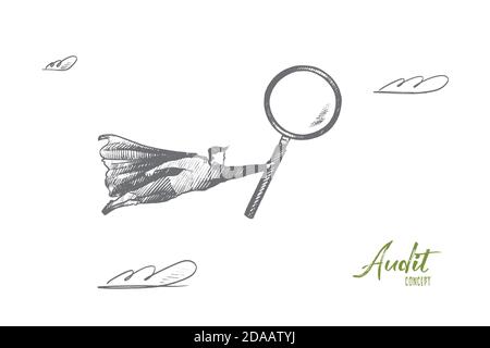 Audit concept. Hand drawn isolated vector. Stock Vector
