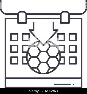 Appointments kick icon, linear isolated illustration, thin line vector, web design sign, outline concept symbol with editable stroke on white Stock Vector
