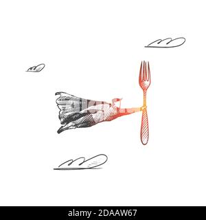Cooking utensil concept. Hand drawn isolated vector. Stock Vector
