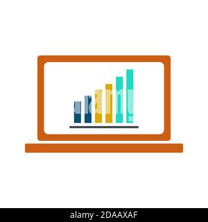statistics graphic in laptop vector illustration design Stock Vector ...