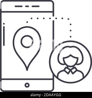 Applicant tracking system icon, linear isolated illustration, thin line vector, web design sign, outline concept symbol with editable stroke on white Stock Vector