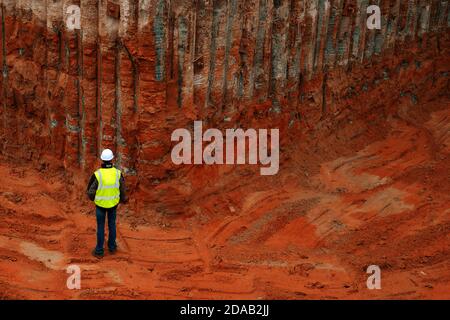 An inspector on construction site Stock Photo