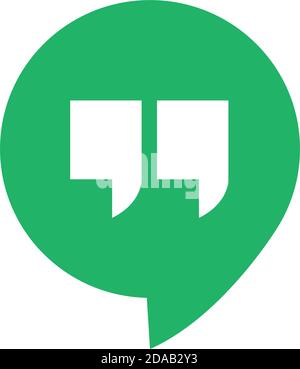 Google Hangouts social network logo icon over white background, flat style, vector illustration Stock Vector