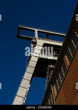 Pit head winding gear at disused coal mine in Wallers Arenberg (France) Stock Photo