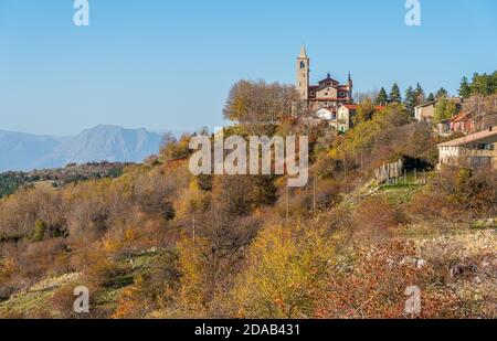 Idyllic autumnal landscape in the Abruzzo, Lazio and Molise National Park. Italy. Stock Photo
