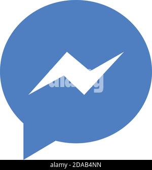 Facebook Messenger Instant Messaging Logo Icon Over White Background Isometric Style Vector Illustration Stock Vector Image Art Alamy