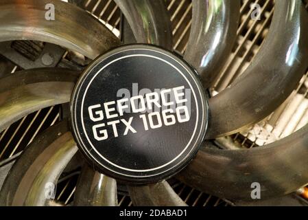 palit dual nvidia geforce gtx 1060 cooler close up Stock Photo