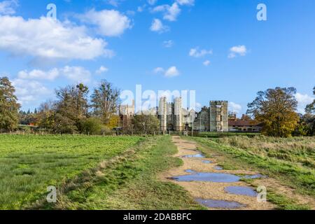 The ruins of Cowdray House (or Castle) a Tudor manor house at Cowdray, Midhurst, a town in West Sussex, south-east England Stock Photo