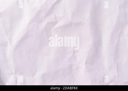 Top view empty white paper with wrinkled. Crumpled paper background and texture. Stock Photo