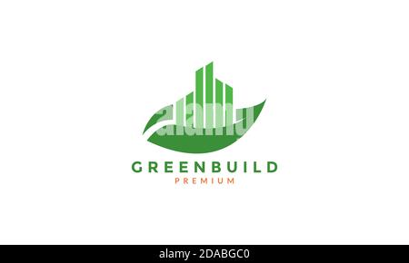 leaf with skyscraper logo vector icon illustration design Stock Vector