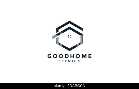 G hexagonal for home house real estate logo vector icon illustration design Stock Vector