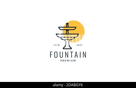 fountain with sunset logo vector icon illustration design Stock Vector