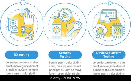 App testing components vector infographic template Stock Vector