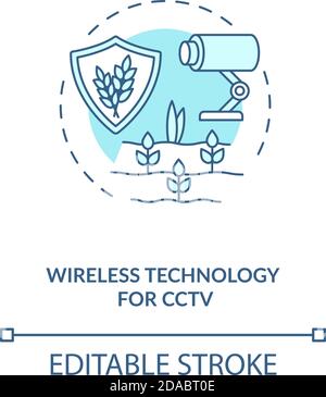 Wireless technology for CCTV concept icon Stock Vector