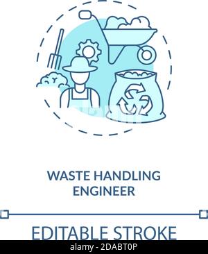 Waste handling engineer concept icon Stock Vector