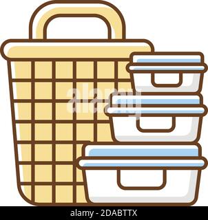 Storage containers RGB color icon Stock Vector