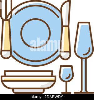 Eating utensils RGB color icon Stock Vector