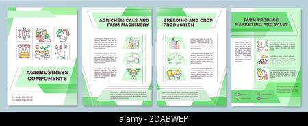 Agribusiness component brochure template Stock Vector