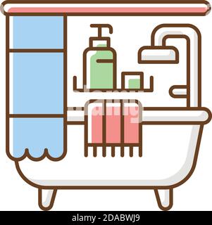 Bathroom RGB color icon Stock Vector