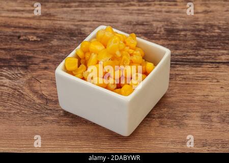 Sweet marinated corn seeds in the bowl Stock Photo