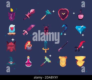 video game shield protection war icon Stock Vector Image & Art - Alamy
