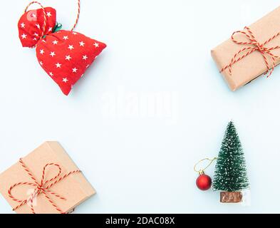 Christmas or New Year composition, layout with minimal idea, space for text Stock Photo