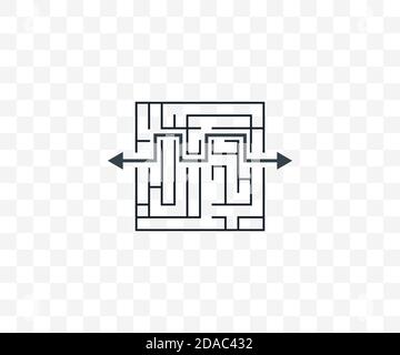 Labyrinth, maze, strategy icon on transparent background. Vector illustration. Stock Vector