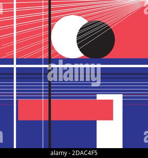 Abstract bright background with geometric objects Stock Vector