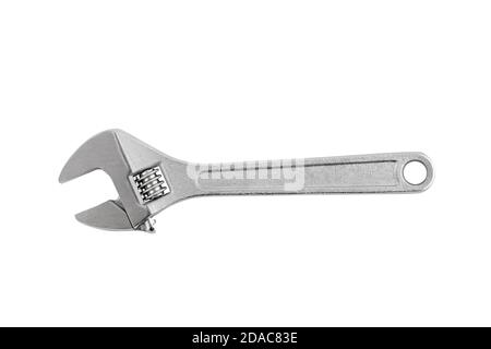 Adjustable wrench isolated on white background Stock Photo
