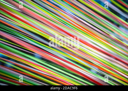 Abstract background of multi colored plastic stripes in a row Stock Photo