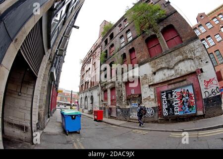 Back Turner Street in Manchester, a site ripe and ready for urban redevelopment, located near the shopping centre of the northwest of England city. Stock Photo