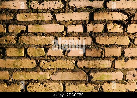 Old brick wall. reddish brick wall of an old building Stock Photo