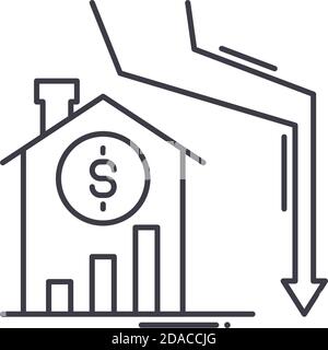 Bad loans icon, linear isolated illustration, thin line vector, web design sign, outline concept symbol with editable stroke on white background. Stock Vector