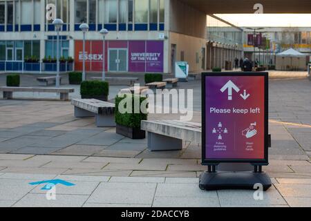 University of Essex campus during the second COVID-19 lockdown in November 2020. Stock Photo