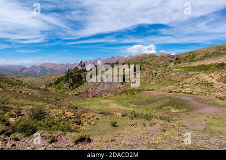 Agricultural landscape in the Maragua region, Departemento Sucre, Cordillera Central, Andes, Bolivia, Latin America Stock Photo