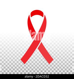 World AIDS day symbol on transparent background. Concept of awareness of acquired immune deficiency syndrome. Vector illustration Stock Vector