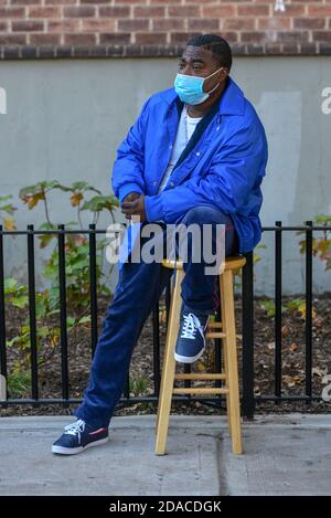 Tracy Morgan delivers remarks at the opening of the Marcy Houses Community Center on November 6, 2020 in Brooklyn, New York. Stock Photo