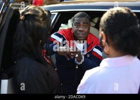 Tracy Morgan delivers remarks at the opening of the Marcy Houses Community Center on November 6, 2020 in Brooklyn, New York. Stock Photo