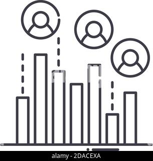 Audience segments icon, linear isolated illustration, thin line vector, web design sign, outline concept symbol with editable stroke on white Stock Vector