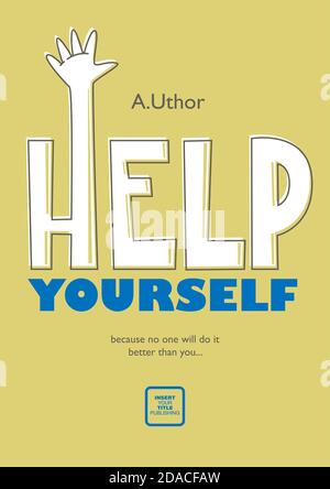 Book cover creative template. Psychology or personal development concept. Mid century style design. Applicable for books, posters, placards etc. Stock Vector