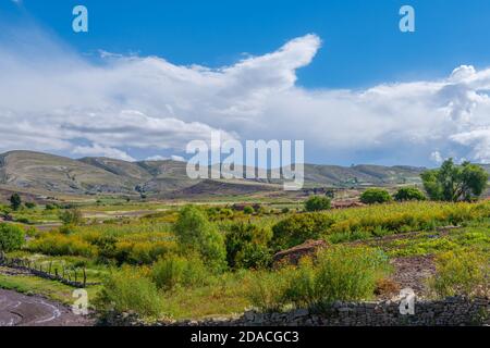 Agricultural landscape in the Maragua region, Departemento Sucre, Cordillera Central, Andes, Bolivia, Latin America Stock Photo