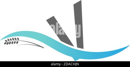Icon logo letter V  drop into the water illustration Stock Vector