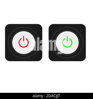 The Off buttons are enclosed in red, The On buttons are enclosed Stock Vector