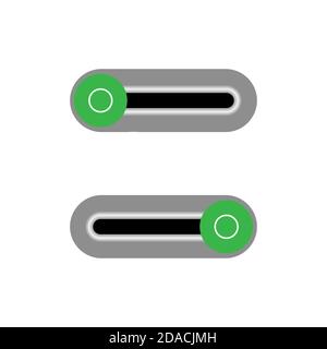 The Off buttons are enclosed in red, The On buttons are enclosed Stock Vector