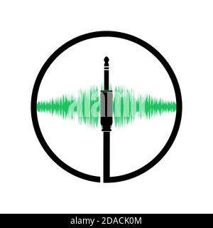 Coaxial Digital Audio Cable Logo Isolated on White Background Stock Vector