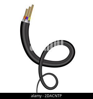 Coaxial Digital Cable Isolated on White Background Stock Vector