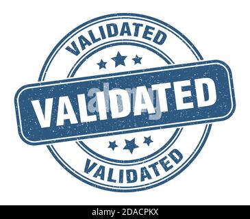 validated stamp. validated sign. round grunge label Stock Vector