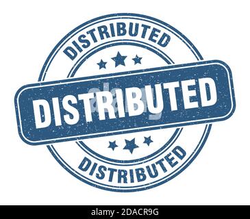 Distributed Signs distributed stamp. distributed sign. round grunge label Stock Vector ...