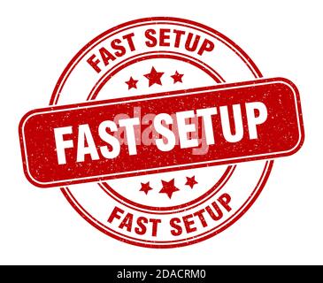fast setup stamp. fast setup sign. round grunge label Stock Vector