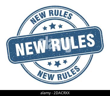 new rules stamp. new rules sign. round grunge label Stock Vector